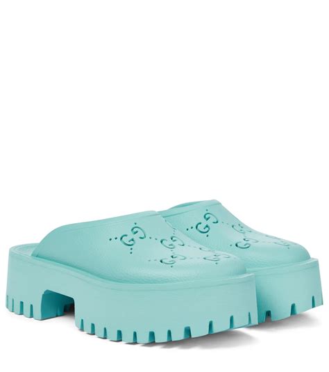 gucci clogs rubber dupe|gucci rubber platform mules.